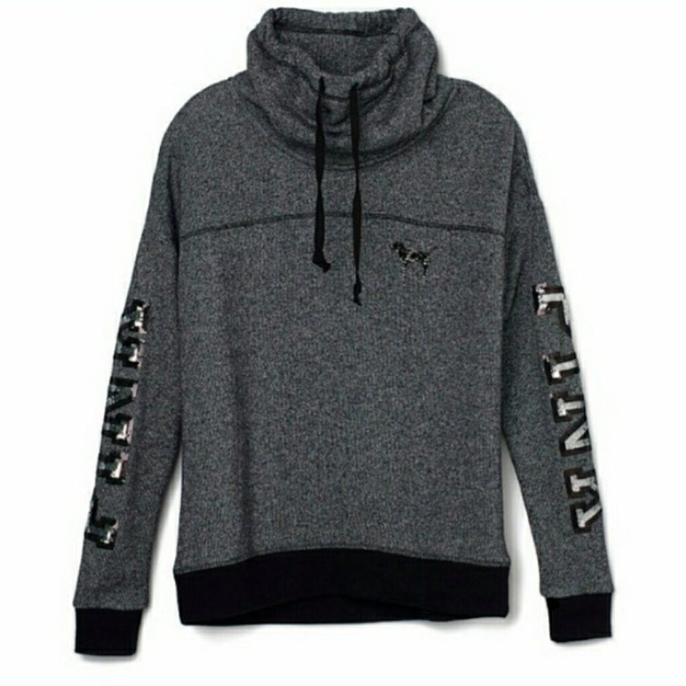 Gorgeous HTF VS Pink cowl neck bling pullover
